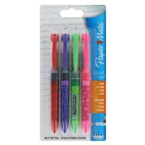 Paper Mate Liquid Flair Medium Tip Felt Porous Pens, 8 Colored