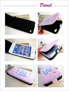 APPLE IPHONE 4G Leather Case Cover ROMANTIC +Cleaner  