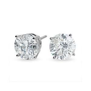 Gordons Jewelers Diamond Solitaire Stud Earrings in 14K White Gold 3 