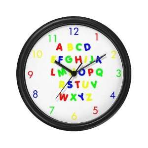  Primary Colors Alphabet Baby / kids / family Wall Clock by 