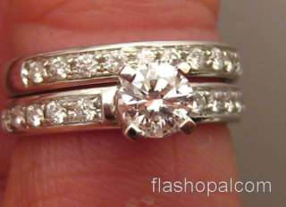 Layaway Available  E VVS  Diamond Engagement Wedding Ring Set  14k 
