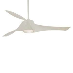   White Ceiling Fan with Etched Opal Glass F803 WH