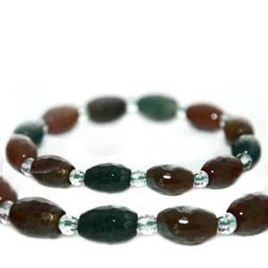  Faceted Bloostone Crystal Beads Bracelet (with Clear 