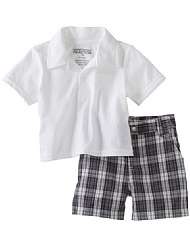 Kenneth Cole Baby boys Infant Polo And Plaid Short