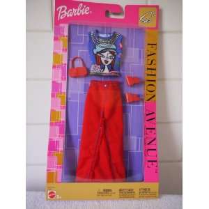  Barbie Fashion   Long Red Canvas Skirt and Blue Blouse 