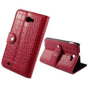  Luxury Unique Red Crocodile Design Wallet Leather Case 