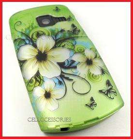 FOR NOKIA X2 X2 01 WHITE FLOWERS GREEN HARD COVER CASE  