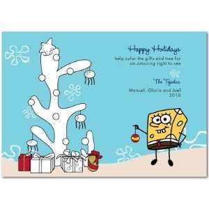  Holiday Greeting Cards   Spongebob Squarepants Sea Tree 