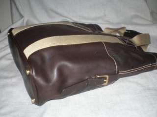 DOONEY & BOURKE ITALY RARE LARGE COFFEE PEBBLED LEATHER TOTE SHOPPER 
