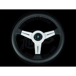 Nardi Classic 330mm Steering Wheel   Black Leather / Silver Spokes 