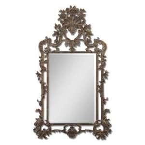  Layna Heavily Antiqued Gold Leaf Mirror    