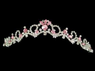 Pink Crystal Headband Style Party TIARA CROWN C6859C  