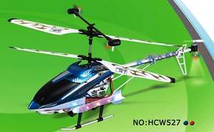 RC Metal 3 Channel Gyro Blue Helicopter & LED Misle 527  