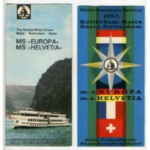  MS Europa & MS Helvetia Rhine Passenger Brochures 1963 