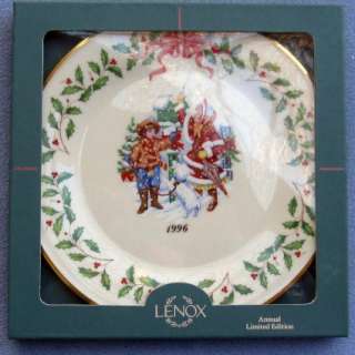 Lenox Holiday 1996 Christmas Collectors Plate Letter to Santa MIB 