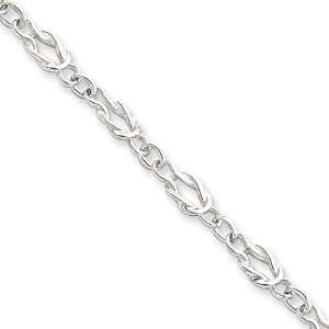  4.5mm, Herculean Knot Link Anklet in Sterling Silver, 9 