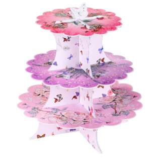   Fairies Themed Childrens Birthday Party 3 Tier Cup Cake Cupcake Stand
