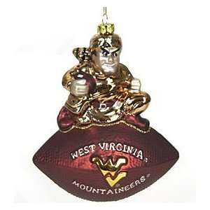  West Virginia Mountaineers Mascot Football Ornament 