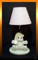 1986 HOMEMADE CERAMIC BEAR LAMP w Shade Kimple Mold  
