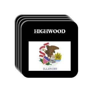  US State Flag   HIGHWOOD, Illinois (IL) Set of 4 Mini 