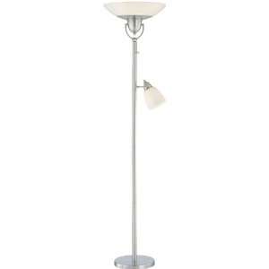 Hilario Collection 1 Light 71 Polished Steel Torchiere Reading Lamp 