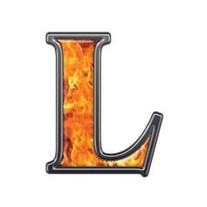  Reflective Letter L with Inferno Flames   4 h 