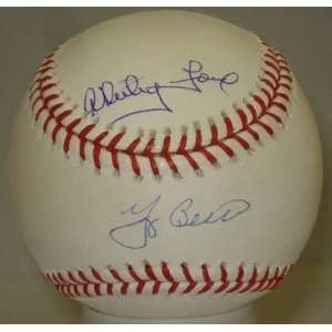  Autographed Whitey Ford Ball   & Yogi Berra 2x SI Sports 