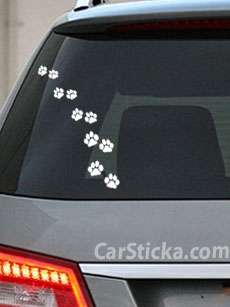 10 x Dog Cat Paw walking away car vinyl decal sticker A  