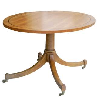 Vintage Baker Chestnut Pedestal Occasional Coffee Table  