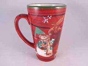 Noble Excellence Red Snowmates Tall Latte Mug Christmas  