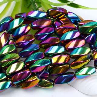6X12mm Colorful Magnetic Hematite Twist Loose Beads  