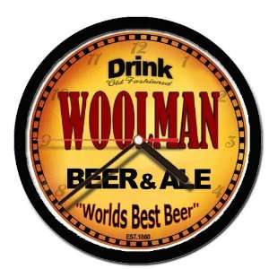  WOOLMAN beer and ale cerveza wall clock 