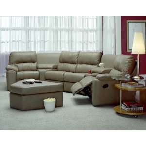    Pickstar Leather Match Home Theater Sectional