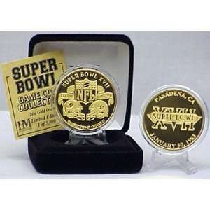  24kt Gold Super Bowl XVII flip coin