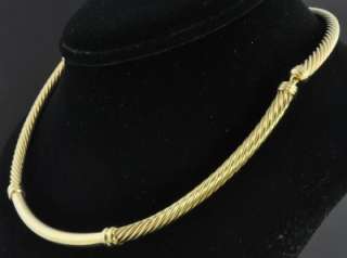 David Yurman 18K Yellow Gold Metro Cable Link Chain Collar Necklace 