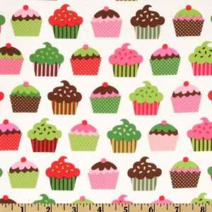   Cupcakes Holiday Green Fabric By The Yard Arts, Crafts & Sewing
