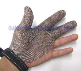 Stainless Steel Metal Mesh Safety Glove   3 Finger  