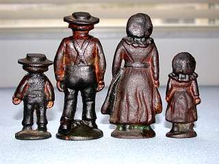   is for a Beautiful Vintage Cast Iron Amish Family of Four Figurines