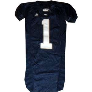 DJ Hord #1 Notre Dame 2007 Blue Football Game Used Jersey vs Navy 
