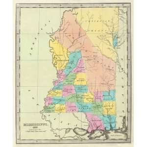    STATE OF MISSISSIPPI (MS) BY DAVID H BURR 1835 MAP