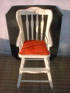Vintage Wood High Chair,adjustable removable tray,wide base,clean 