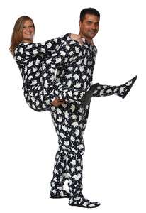 DROP SEAT ADULT FOOTED PAJAMAS   COZY   ICE BEAR   L  