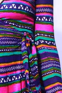   Tribal Aztec ikat Geo Stripe Abstract Boho Zig Zag Top Dress XS S M L
