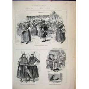  1884 Dutch Folk Market Middelburg Fishwomen Sketches