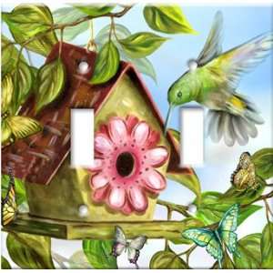   Plate Cover Art Hummingbird House Bird Theme DBL