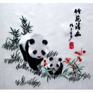  Chinese Hunan Silk Embroidery Panda 10 