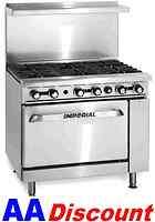 NEW IMPERIAL 36 COMMERCIAL 6 OPEN BURNER / 1 OVEN GAS RANGE STOVE 
