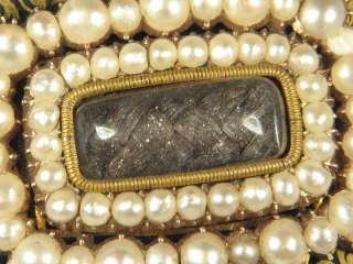 ANTIQUE ENGLISH GOLD PEARL MOURNING PIN MARY ANNE SMITH  