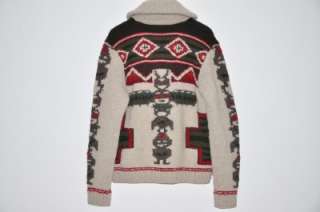 Ralph Lauren RRL INDIAN Heavy Wool Cardigan Sweater L  