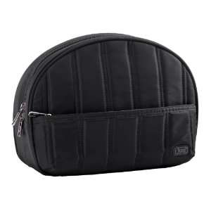   COSMETIC CLAM MAKE UP TOILETRY CASE BAG in BLACK 